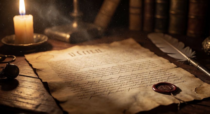 que paso 9 de julio, Documento histórico antiguo sellado con lacre sobre un escritorio de madera