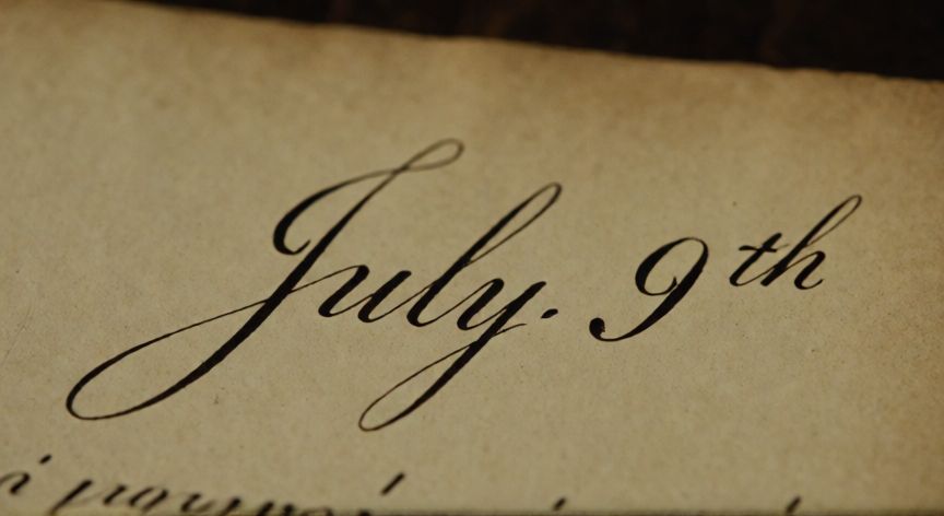 que paso 9 julio argentina, Documento histórico antiguo con la fecha del 9 de julio escrita en tinta