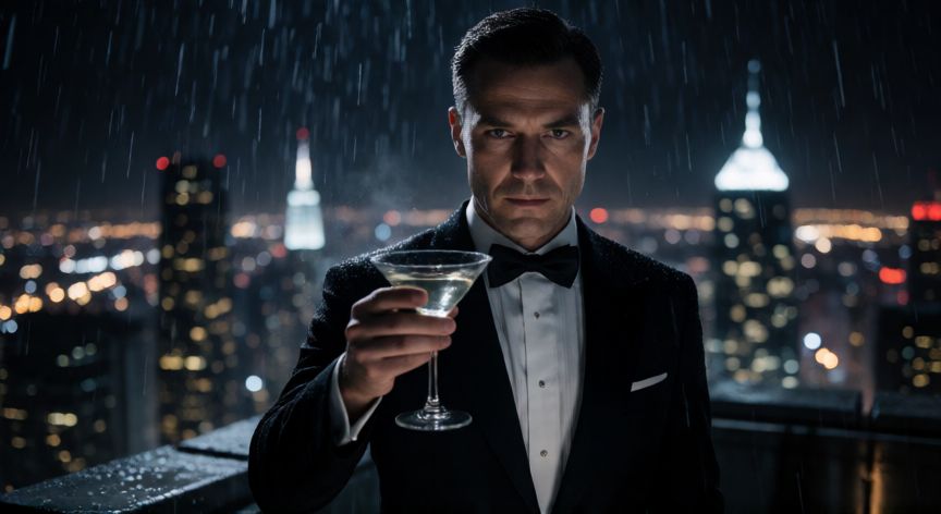 que paso con 007, Agente secreto James Bond en un escenario cinematográfico nocturno