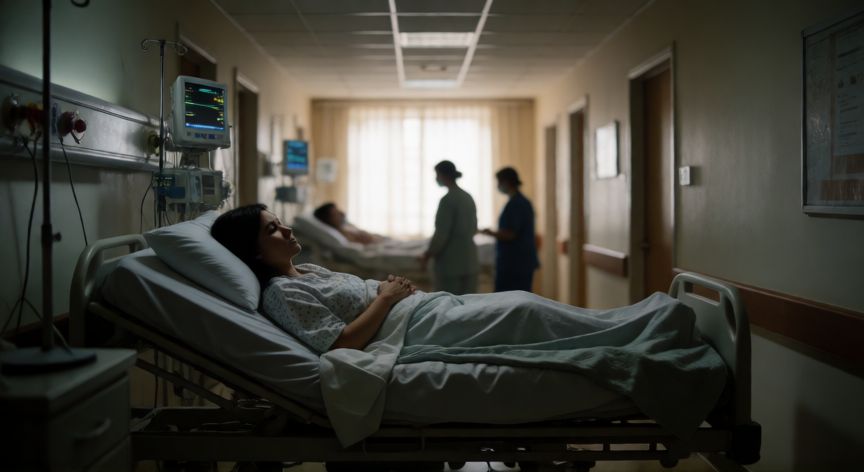 que paso con daniel sancho, Paciente en cama de hospital con equipos médicos