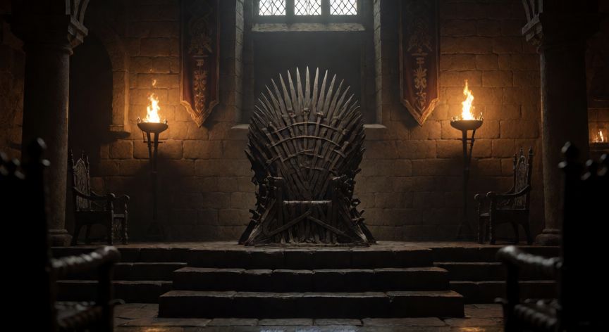 que paso despues de juego de tronos, Trono de hierro en la sala del trono de Juego de Tronos