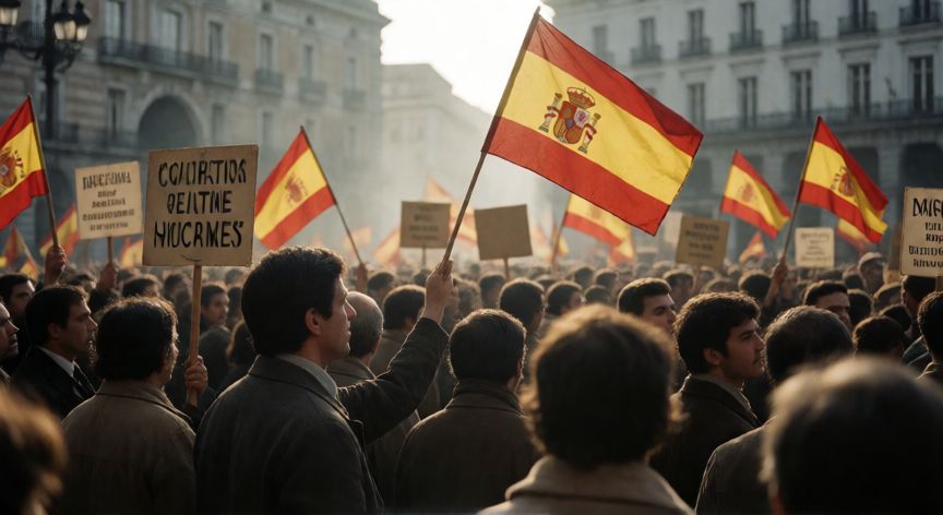 que paso despues de la muerte de franco, Manifestación histórica en la Puerta del Sol durante la Transición Española