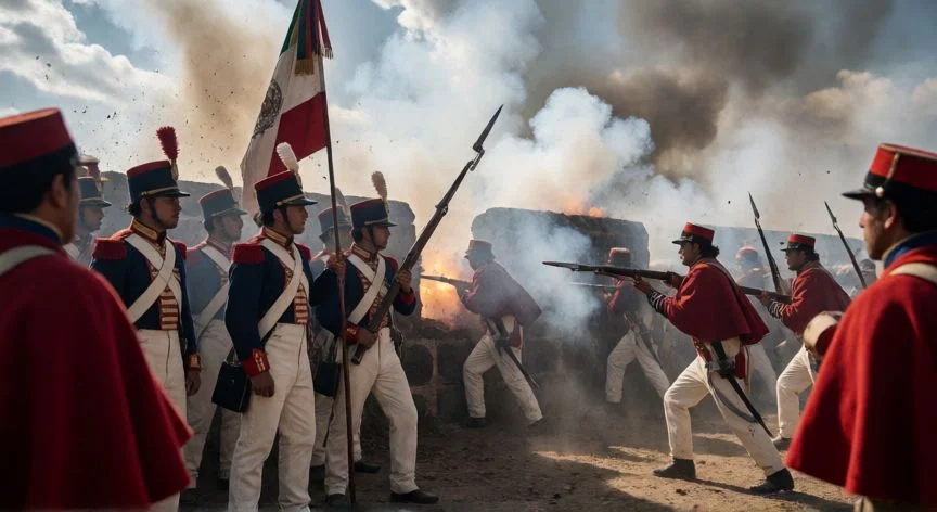 Reconstrucción histórica de la Batalla de Chapultepec en 1862