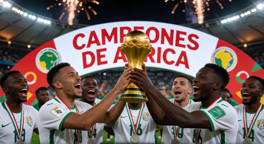 que paso final copa africa, Levantamiento del trofeo de la Copa de África con celebraciones
