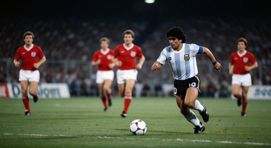 que paso hace 32 años en el mundial con argentina, Diego Maradona realizando el Gol del Siglo ante Inglaterra en el Mundial de México 1986