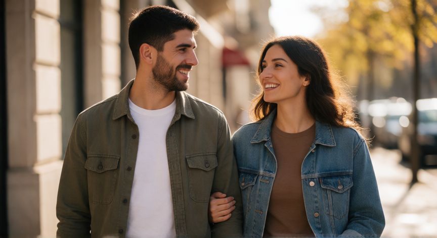que paso ilia topuria y su esposa, Ilia Topuria y su esposa Zaida caminando juntos en un entorno urbano