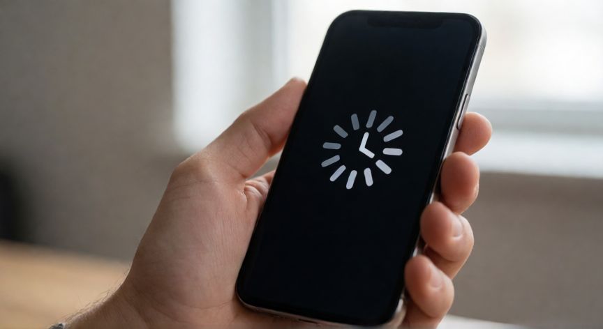 que paso master rata, Teléfono móvil mostrando símbolo de espera o carga