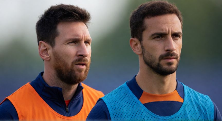 que paso messi cucurella, Retrato de Messi y Cucurella con equipación de entrenamiento