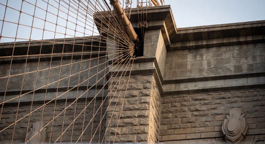 que paso por el puente de brooklyn, Detalle de la arquitectura histórica del Puente de Brooklyn