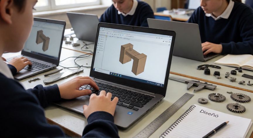 que se da en tecnologia 3 eso, Taller de Tecnología de la ESO con diseño asistido por ordenador y piezas mecánicas