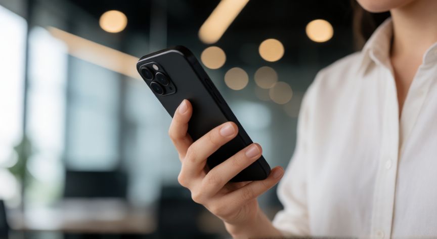 que significa iphone on, Persona revisando notificación en su teléfono móvil