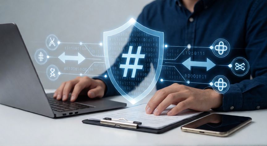 que tecnologia de hash requiere el intercambio, Concepto visual de hash criptográfico y tecnología de intercambio de datos