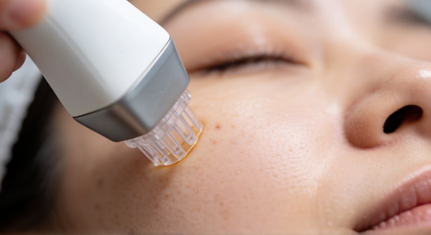 que tecnologia es el morpheus 8, Punta de tratamiento de radiofrecuencia con microneedles sobre la piel