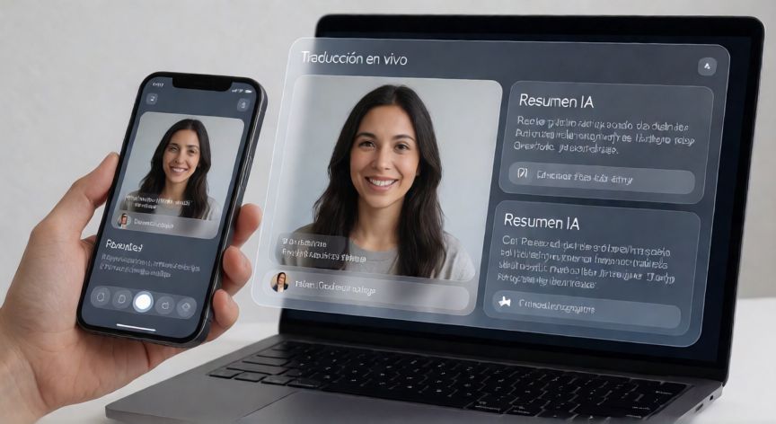qué tecnología moderna ha revolucionado la comunicación en los últimos años, Asistente de inteligencia artificial ayudando con traducción y resumen en dispositivos de comunicación