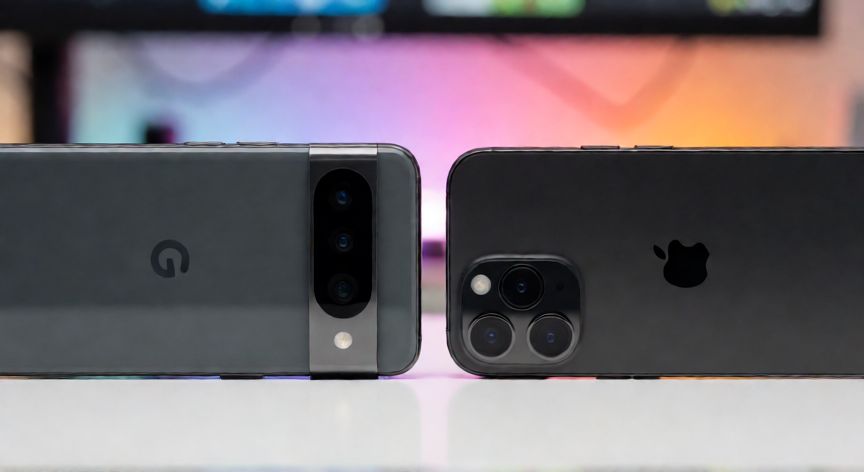 que telefono es mejor que iphone, iPhone y Google Pixel 8 Pro comparando sistemas de cámara