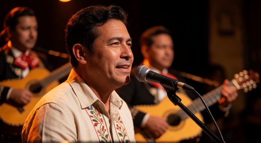 sabias que no cambiarias jhonny rivera letra, Cantante interpretando una balada regional mexicana en escenario