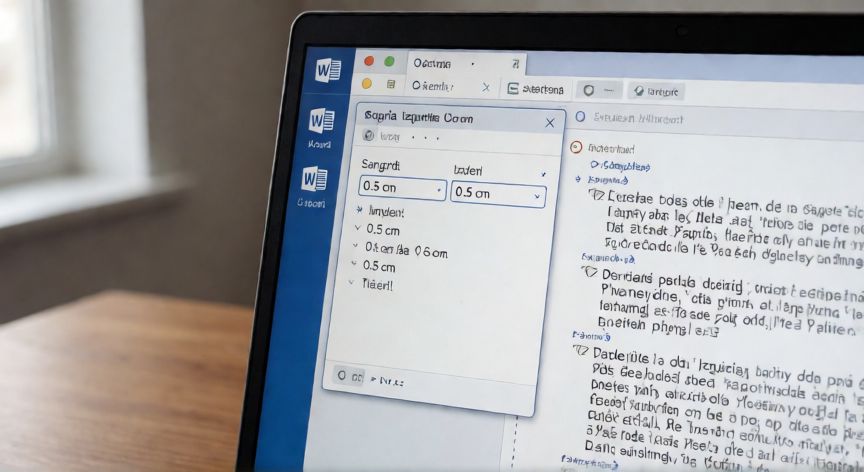 sangria en word 0.5, Vista de la ventana de diálogo Párrafo en Microsoft Word con la sangría izquierda ajustada a 0,5 cm