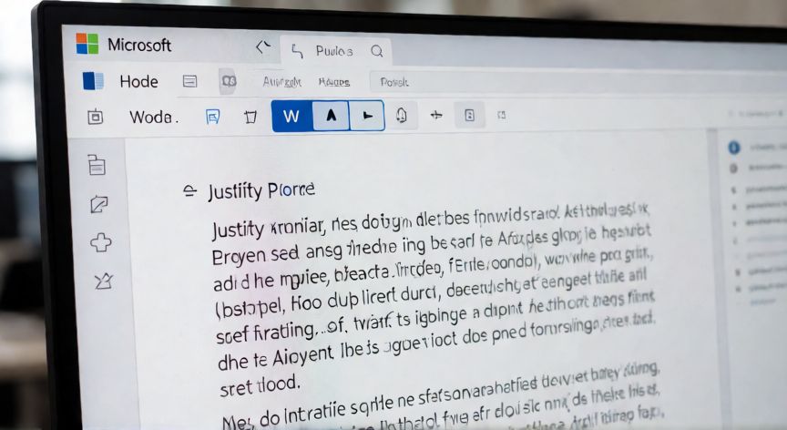 texto en word justificado, Pantalla de Microsoft Word mostrando el botón de justificar texto en la pestaña Inicio