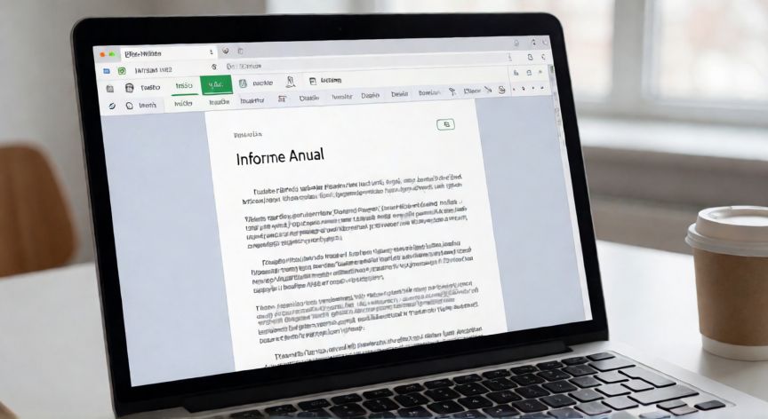 word en wps, Pantalla de WPS Writer con un documento abierto mostrando la barra de herramientas